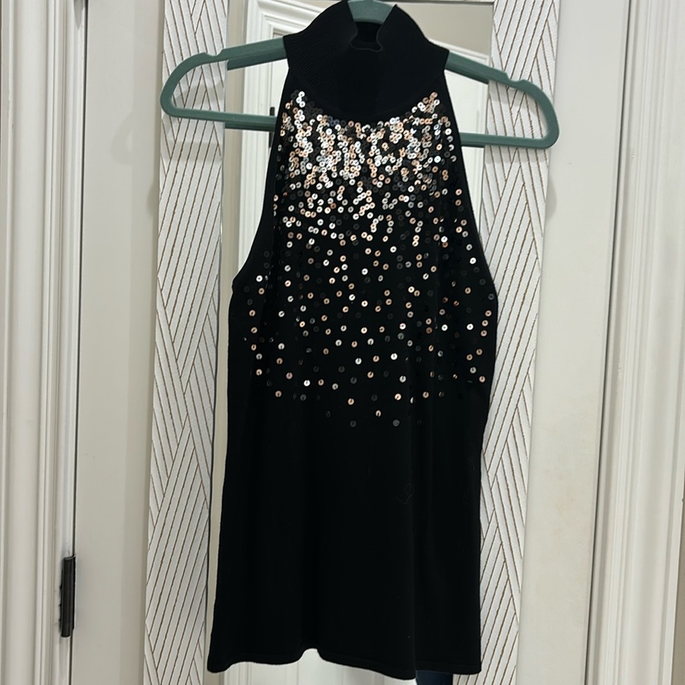Sequin halter knitted blouse S
